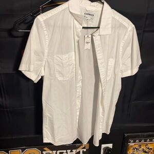 Express white t shirt button up with tags